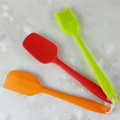 3 Pieces Silicone Kitchen Utensils with Spoon Scraper and brush